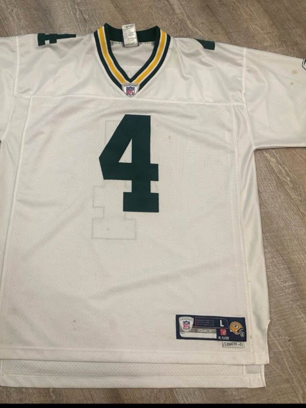 Vintage Reebok NFL Green Bay Packers Brett Favre #4 Away Jersey Mens Large